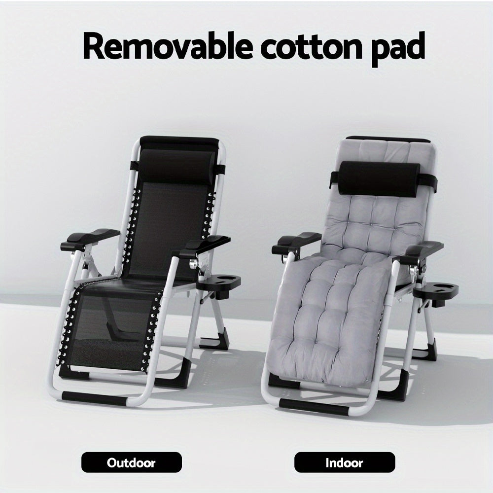NNETM Zero Gravity Folding Lounge Chair – Adjustable Outdoor Recliner (Gray)-3