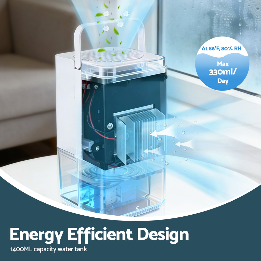 Devanti Dehumidifier 1400ml Portable Quiet Electric Moisture Absorber Bedroom