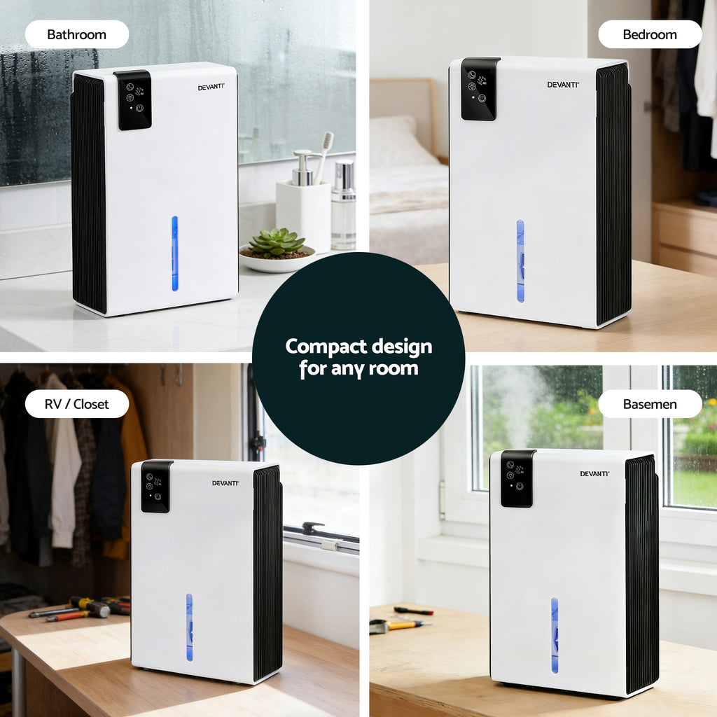 Devanti Dehumidifier 2000ml Portable Quiet Remote Moisture Absorber Home Office