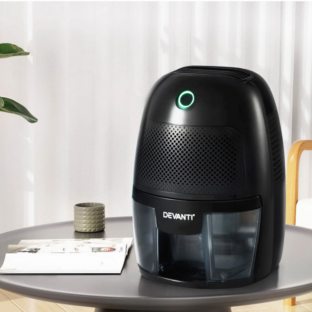 Devanti Dehumidifier 600ml Portable Mini Air Purifying Moisture Absorber Black