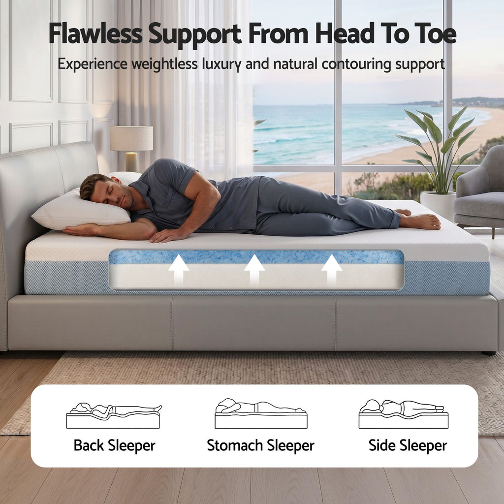 Giselle 22cm Cooling Gel Memory Foam Mattress Single Medium Firm