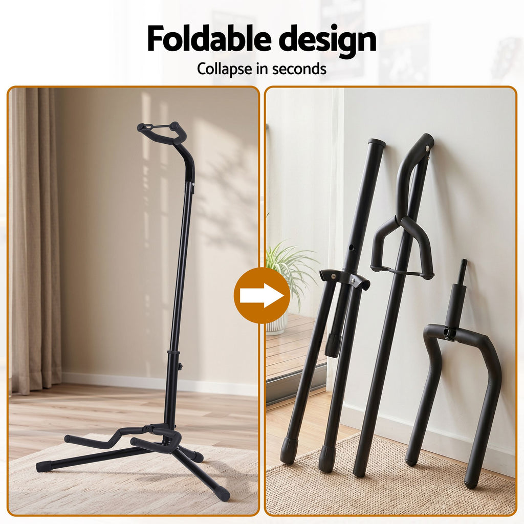 Guitar Stand Folding Adjustable Instrument Holder Rack Acoustic Electric Bass