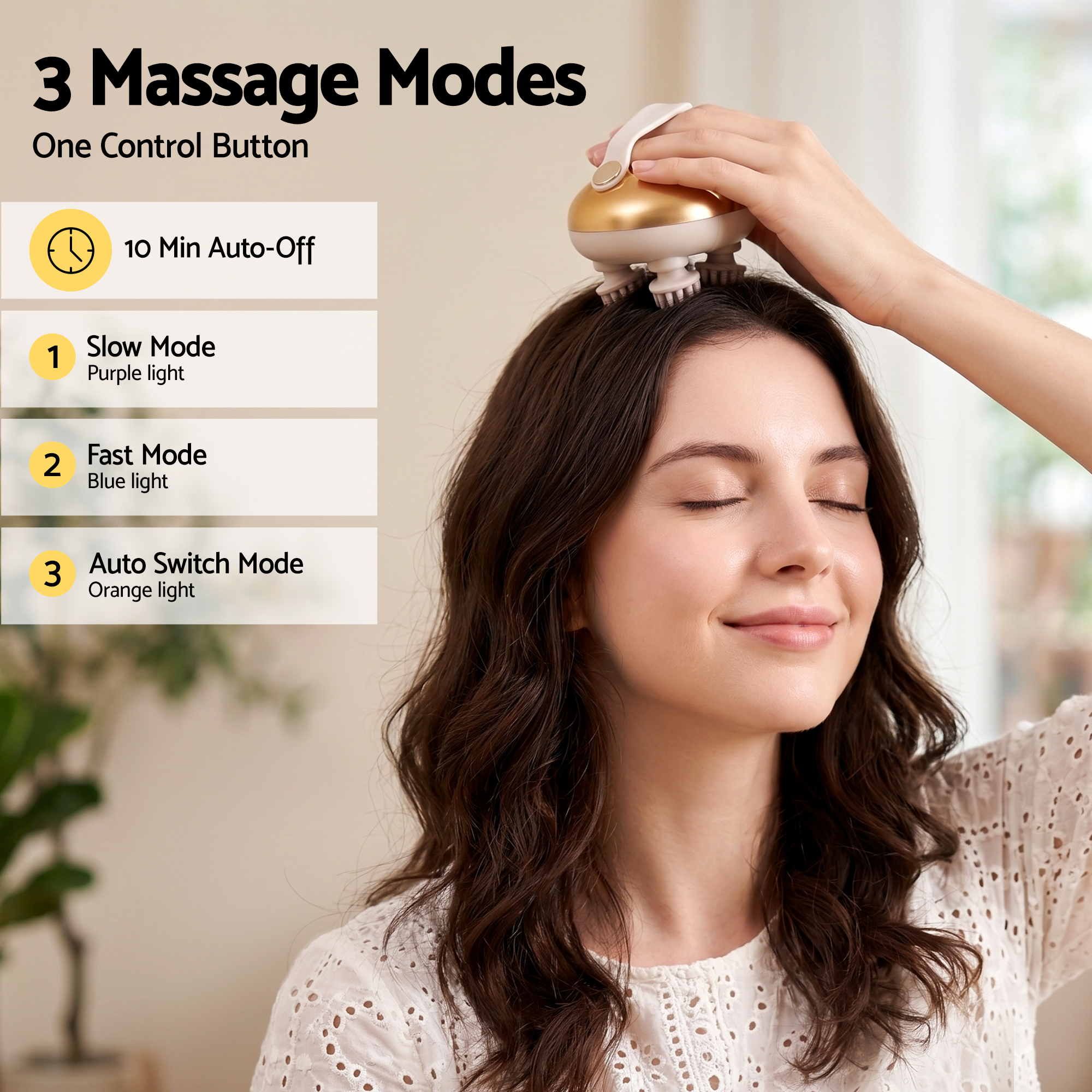 Livemor Scalp Massager Kneading Rechargeable Waterproof Head Shower Massage