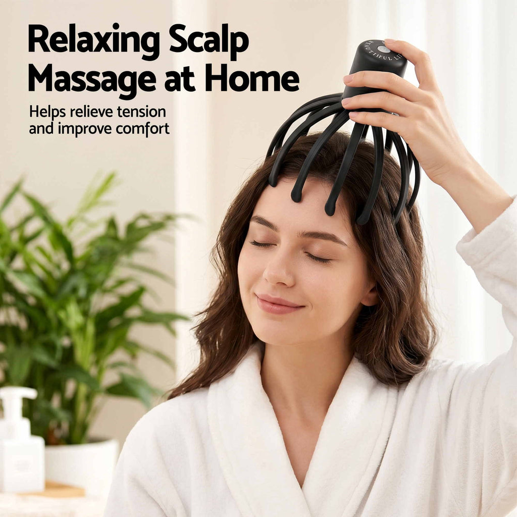 Livemor Head Massager Electric Scalp 360 Cordless Portable 3 Modes