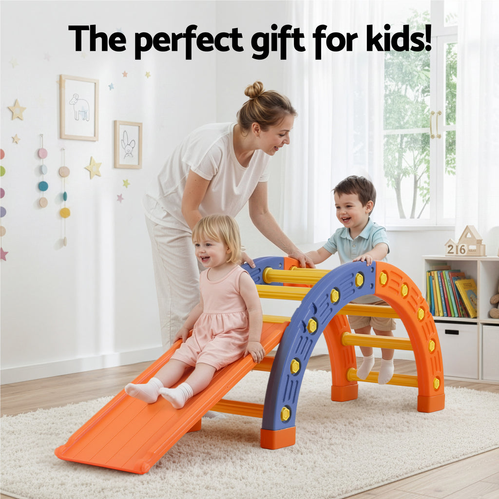 Keezi Kids Pikler Arch Climber Set with Slide Indoor Outdoor Toddler Toys