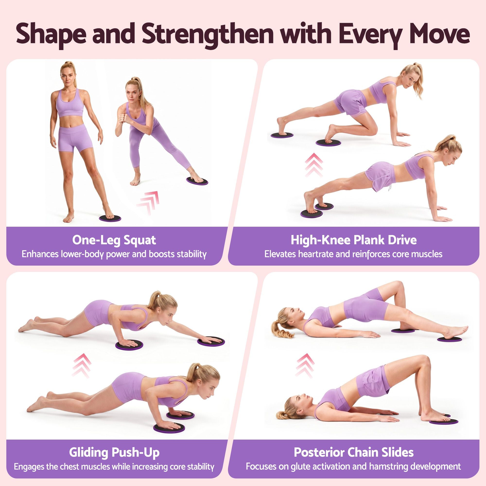 Everfit Pilates Ring Set 15pc Home Workout Kit Ball Yoga Socks Purple