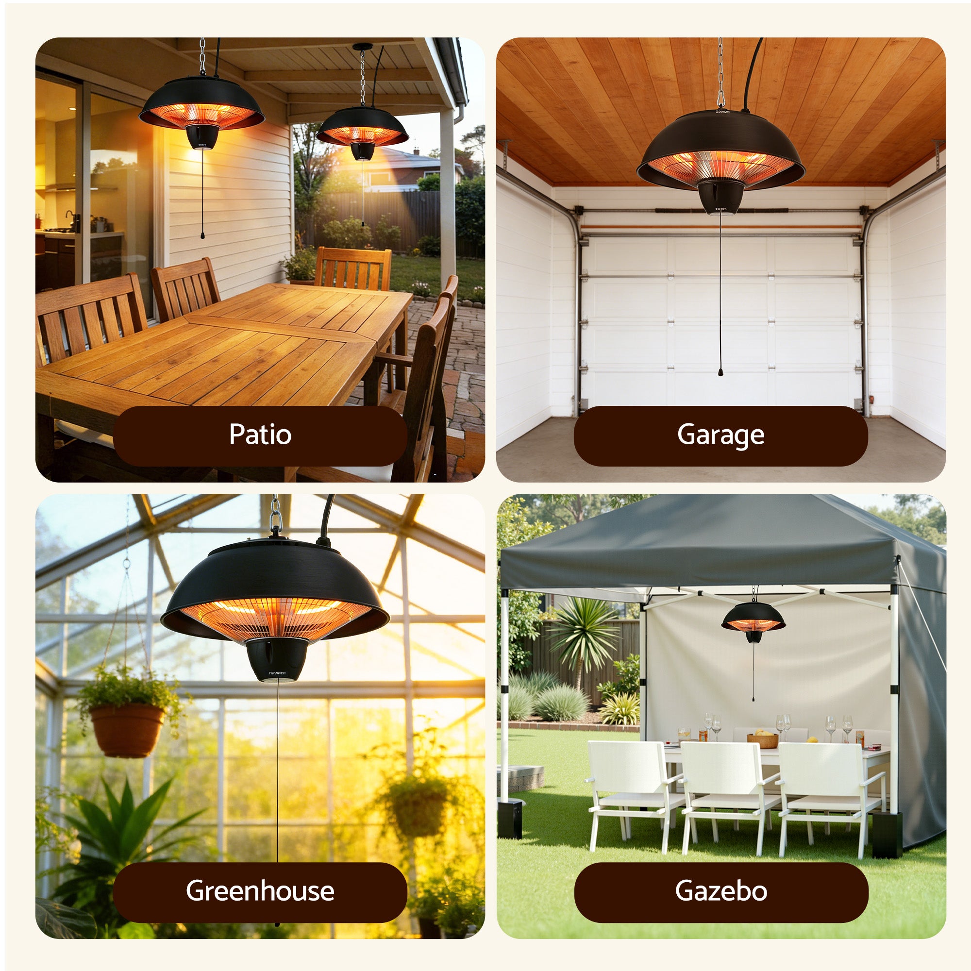 Devanti Electric Patio Heater 1500W Infrared Ceiling Mount Outdoor Strip Remote