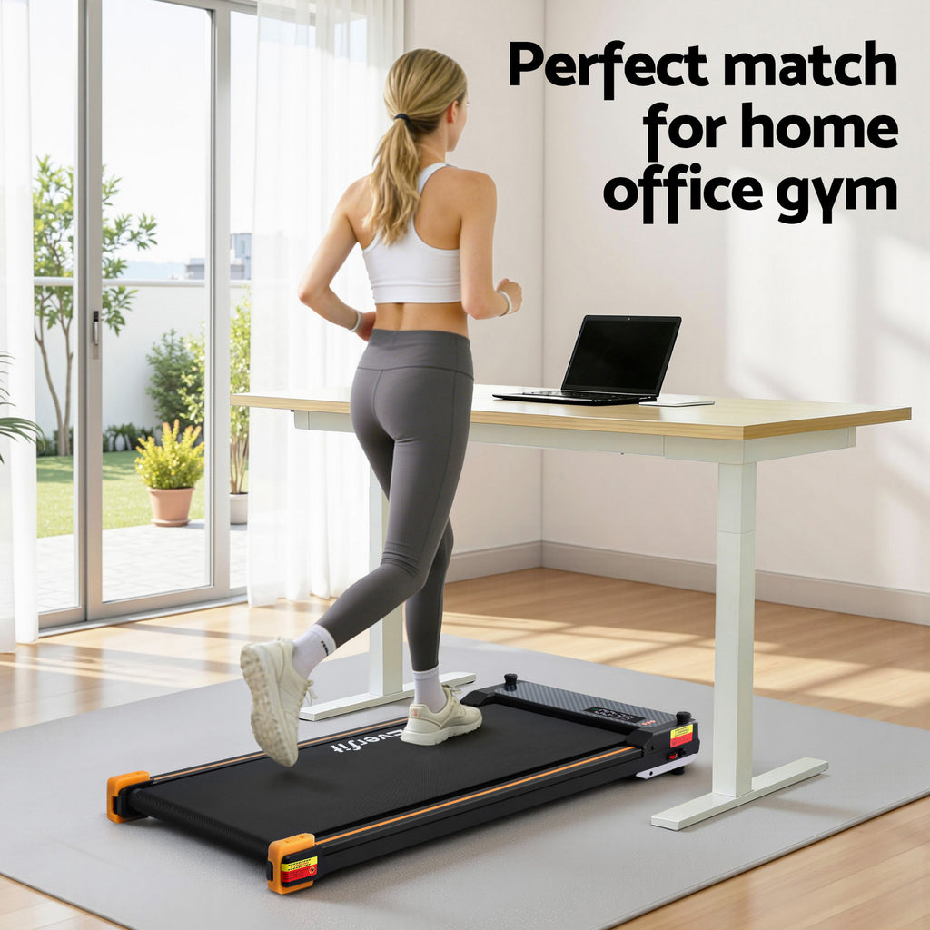 Everfit Walking Pad Treadmill 2 Sided with Massage Function 380mm Black
