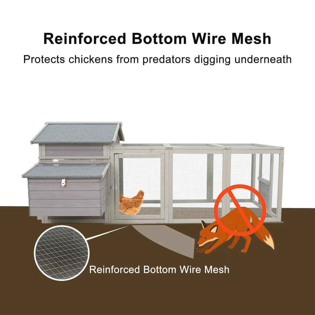 Samland Wooden Chicken Coop with Run Outdoor Waterproof Hen House Large