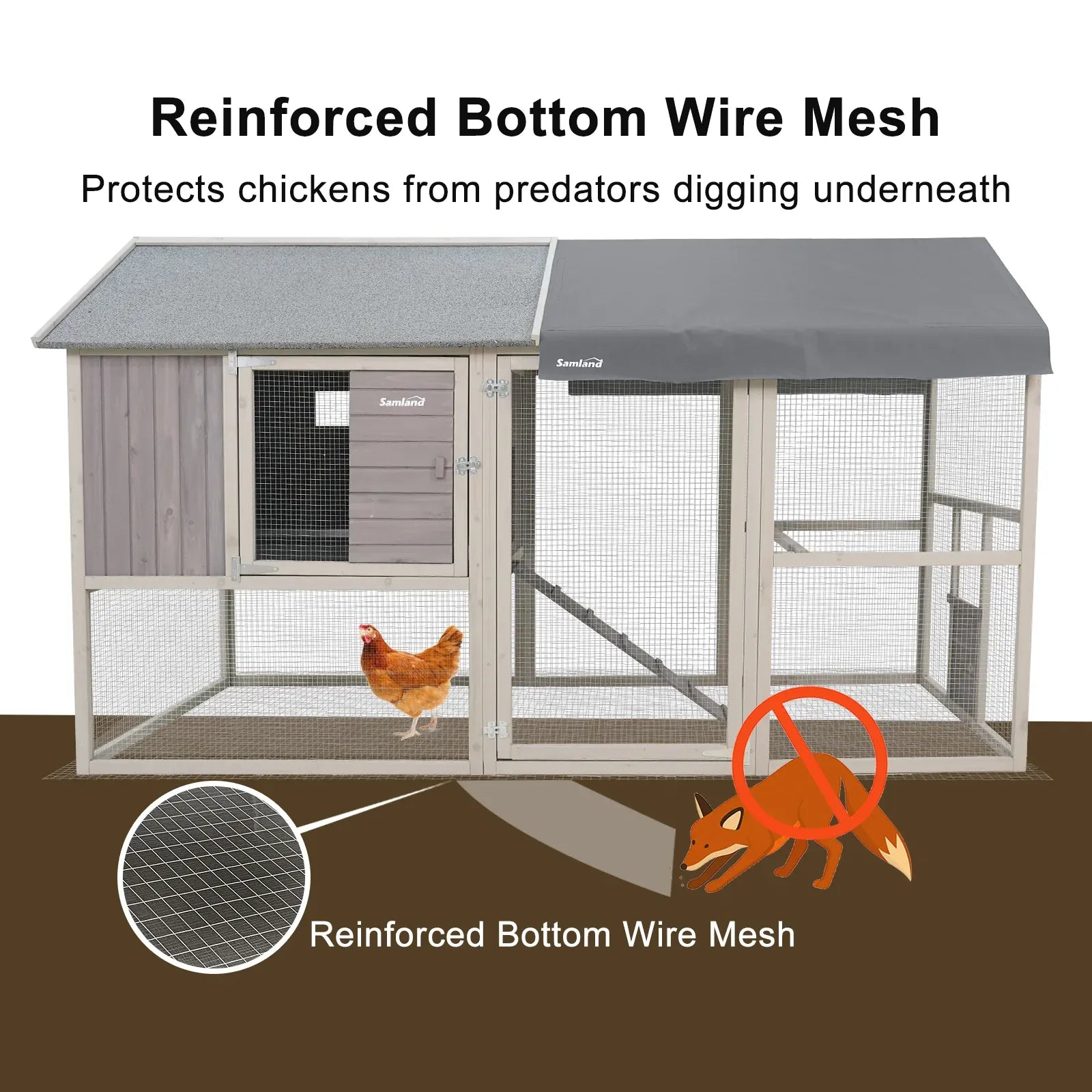 XL Wooden Chicken Coop Large Run Nesting Boxes Waterproof Backyard Hen House