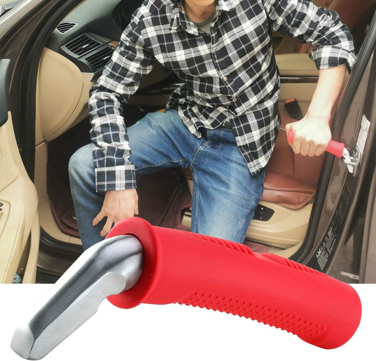 Auto Cane Portable Vehicle Support Handle, Car Door Assist Bar, Supports up to 300 Pounds, Car Door Handle for Elderly(1, Black)