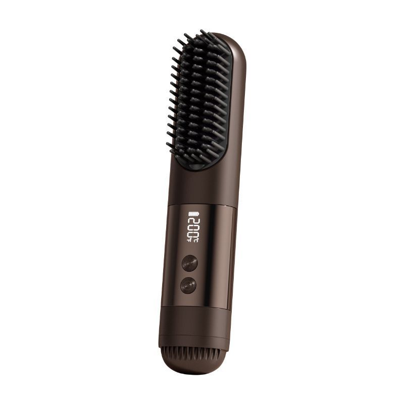 wireless hair comb, cold air hair comb, straightening comb, curling comb, hair styling tool, portable hair comb, Australia hair tool, rechargeable hair comb, travel hair straightener, versatile hair styler - Beige - Size E