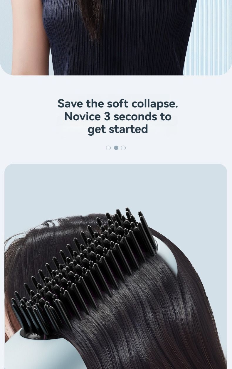 wireless hair comb, cold air hair comb, straightening comb, curling comb, hair styling tool, portable hair comb, Australia hair tool, rechargeable hair comb, travel hair straightener, versatile hair styler - Blue - Size E