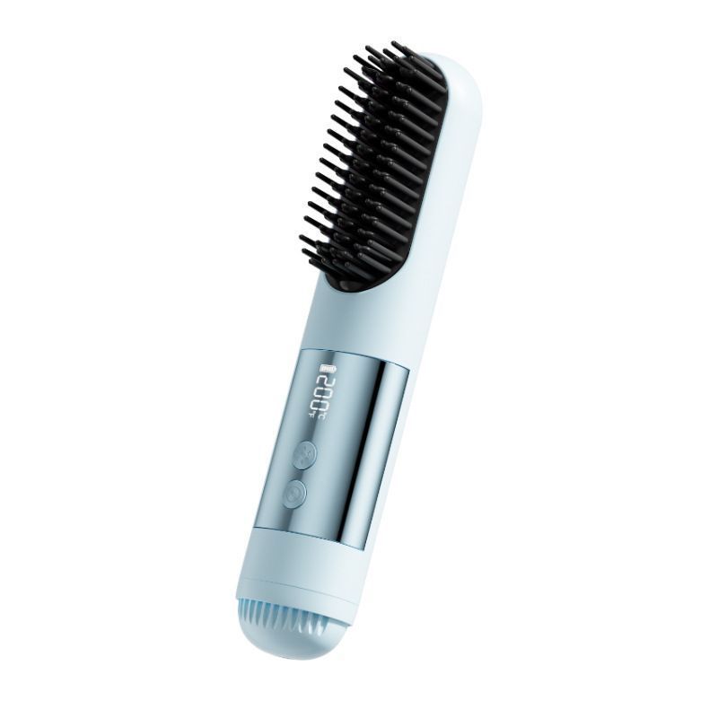 wireless hair comb, cold air hair comb, straightening comb, curling comb, hair styling tool, portable hair comb, Australia hair tool, rechargeable hair comb, travel hair straightener, versatile hair styler - Mocha - Size E