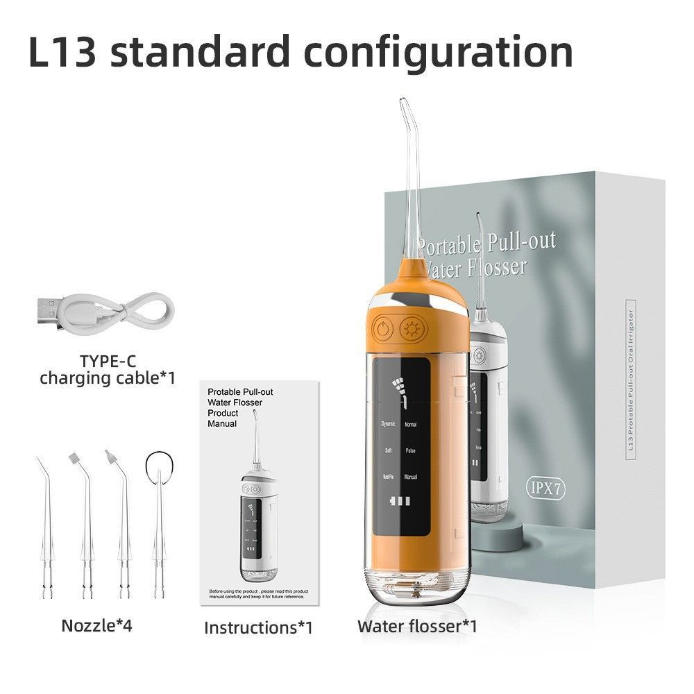 Portable Water Flosser Electric Water Flosser USB Rechargeable Flosser Oral - White - Size set