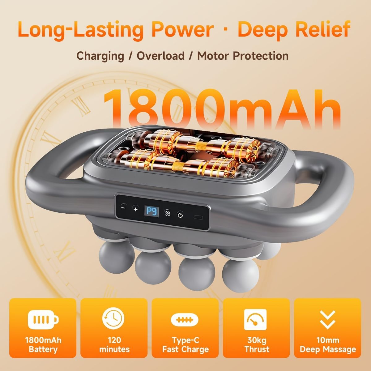 Massage Gun 16 Head Deep Tissue Percussion Muscle Massager 9 Speed Starry Sky