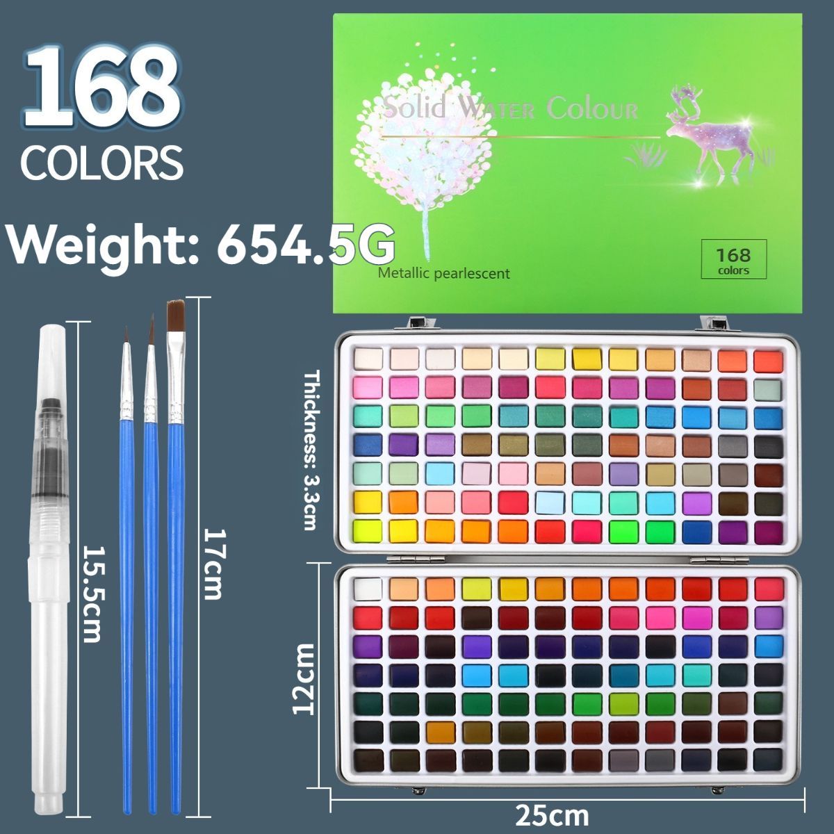 solid water colour paint set, watercolour painting supplies, art supplies, multiple colour options, painting set, Australian artist supplies, watercolour kit, hobby paints - Multi-color - Size 100Color
