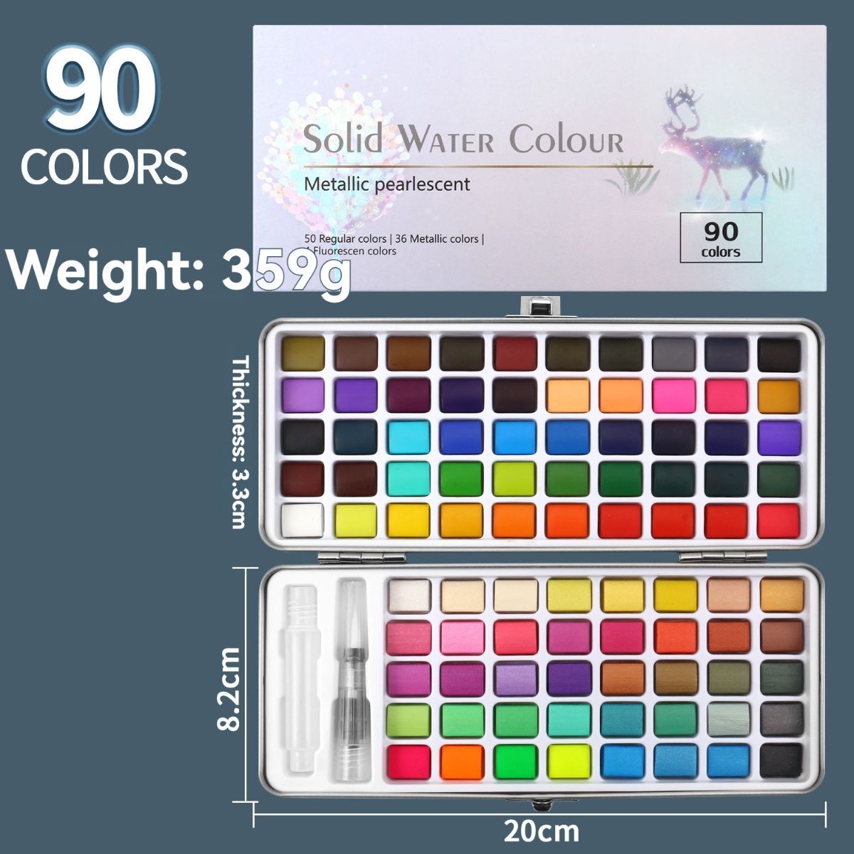 solid water colour paint set, watercolour painting supplies, art supplies, multiple colour options, painting set, Australian artist supplies, watercolour kit, hobby paints - Multi-color - Size 72Color