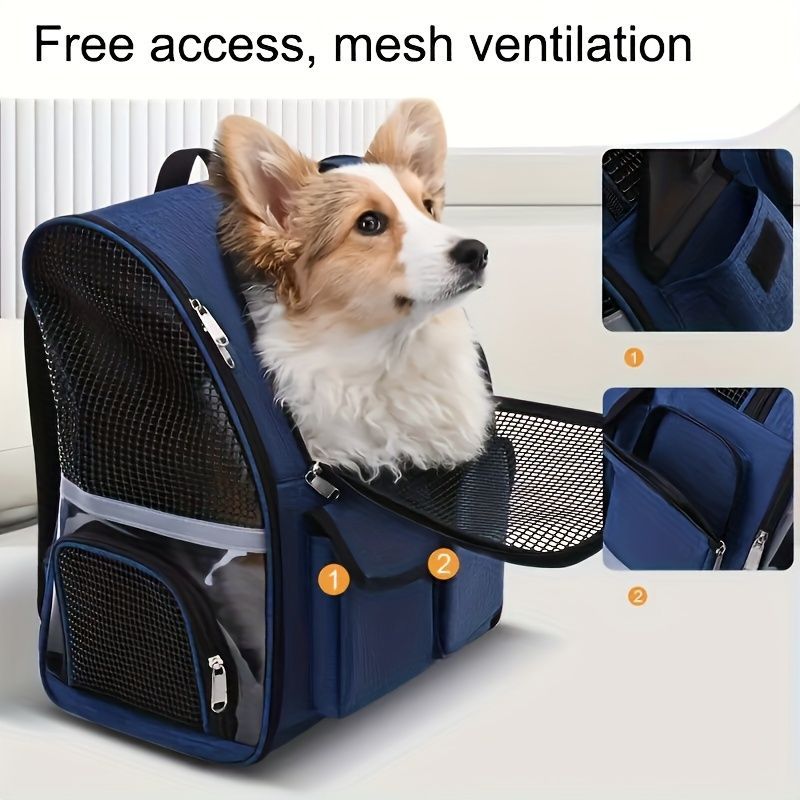 Dog Carrier Backpack Pet Transport Bag Travel Accessory For Dogs Dog Supplies - Black - Size routine
