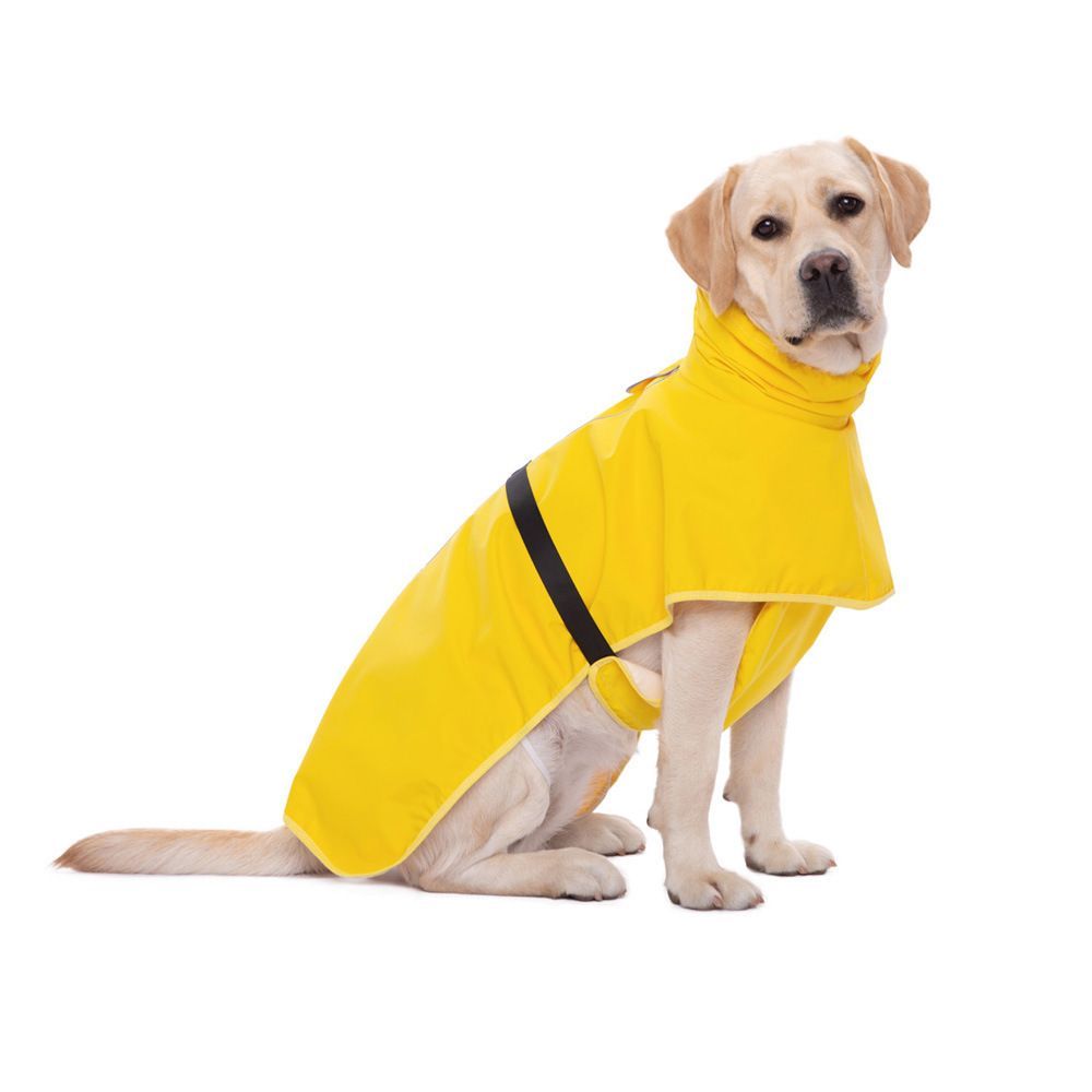 Waterproof Dog Poncho Reflective Dog Cape Dog Rainwear Pet Waterproof Clothing - Black - Size 6XL-23-30kg
