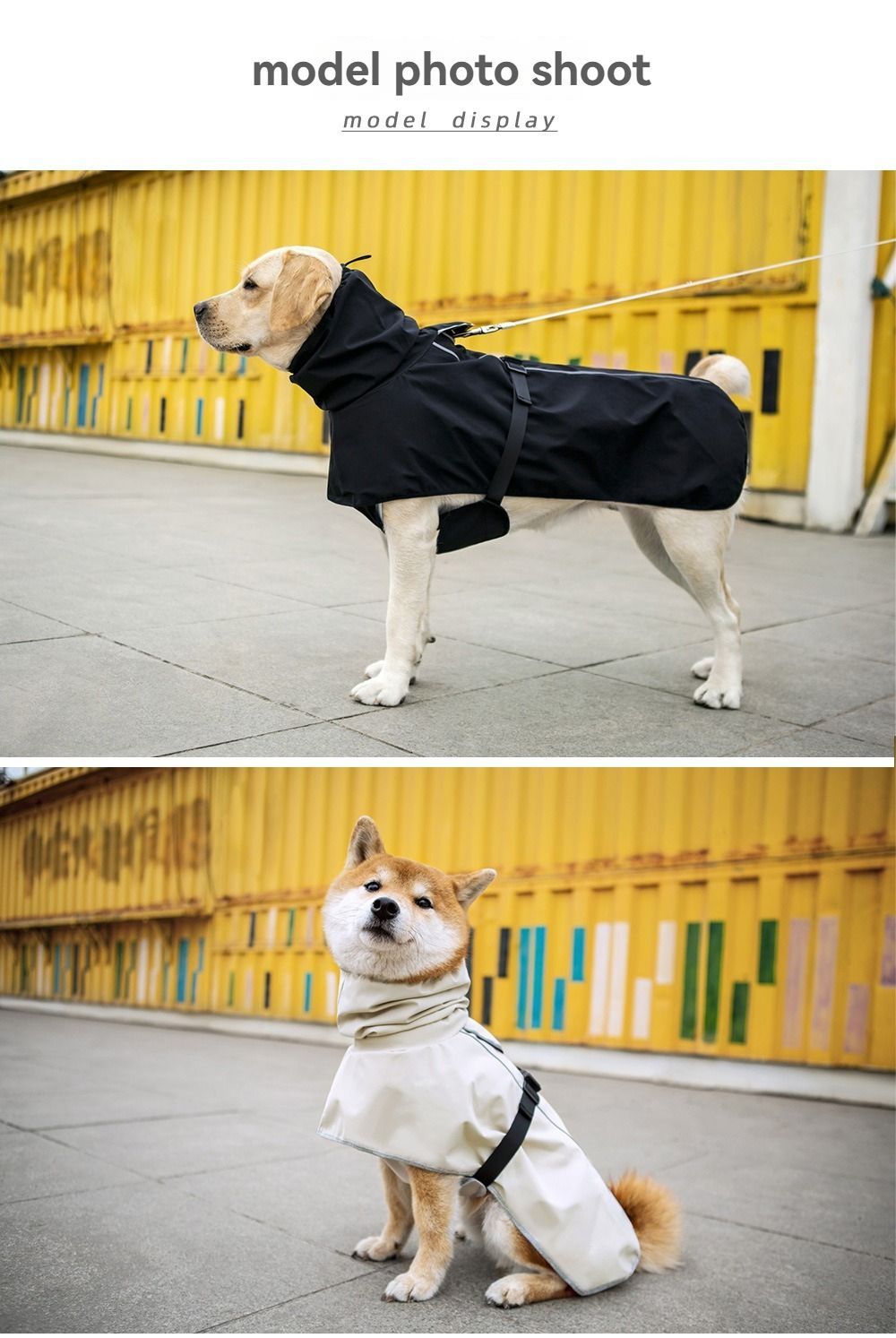 Waterproof Dog Poncho Reflective Dog Cape Dog Rainwear Pet Waterproof Clothing - Yellow - Size 4XL-15-19kg