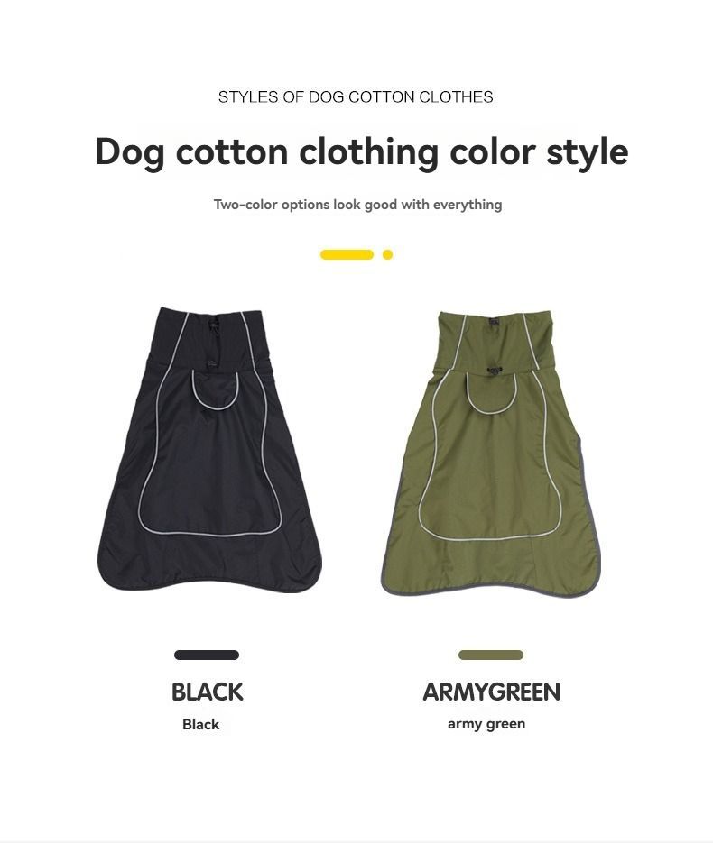 Dog Coat Warm-Lined Waterproof Medium-Large Dog Reflective Dog Coat Winter Dog - Dark Green - Size XXL-33-40kg