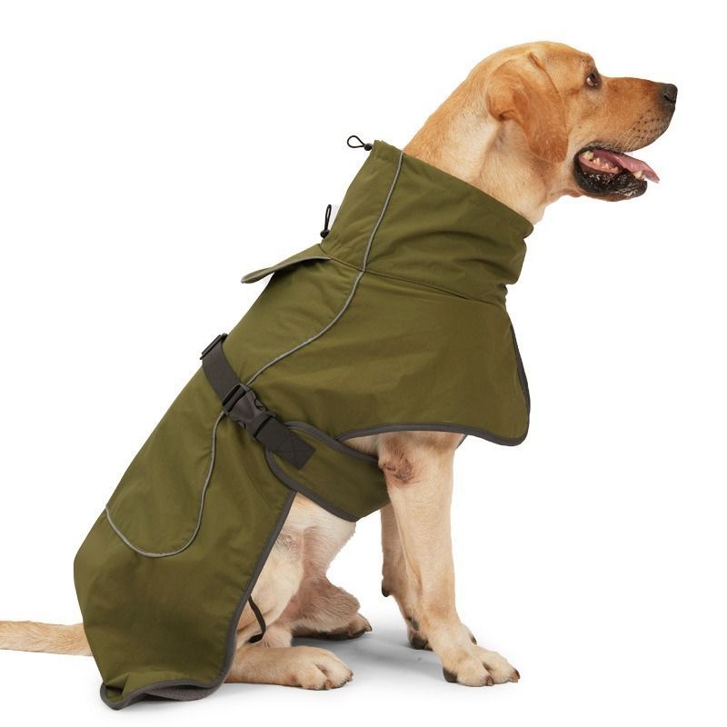 Dog Coat Warm-Lined Waterproof Medium-Large Dog Reflective Dog Coat Winter Dog - Black - Size XL-26-33kg