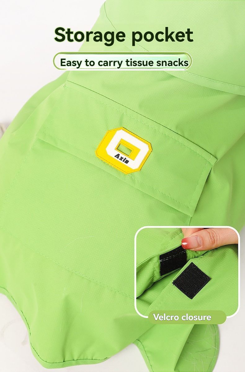 Dog Raincoat Shiba Inu Raincoat Corgi Raincoat Frog-Themed Dog Clothing - Green - Size L-15-17kg