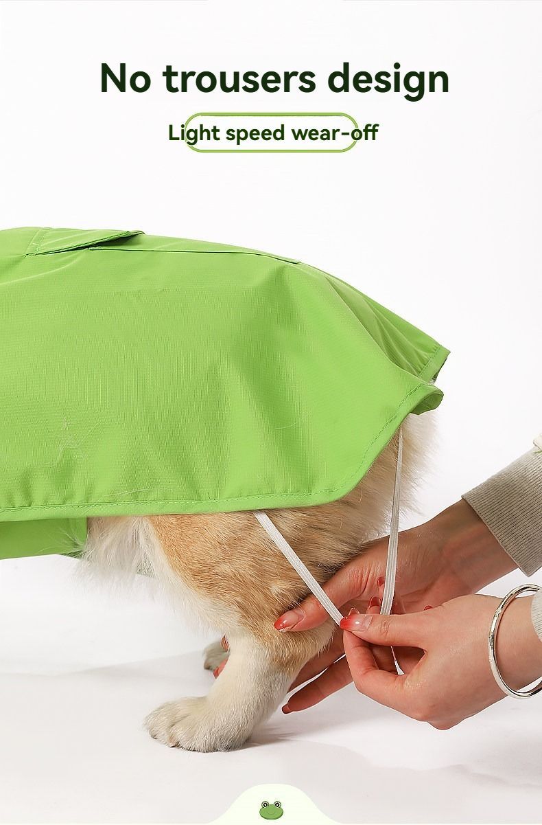 Dog Raincoat Shiba Inu Raincoat Corgi Raincoat Frog-Themed Dog Clothing - Green - Size XS-4-7.5kg