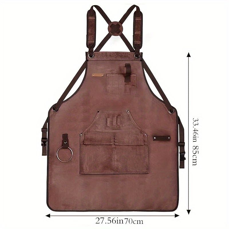 Waterproof Apron Utility Apron Work Apron Industrial Apron Tool Storage Apron - Black - Size regular