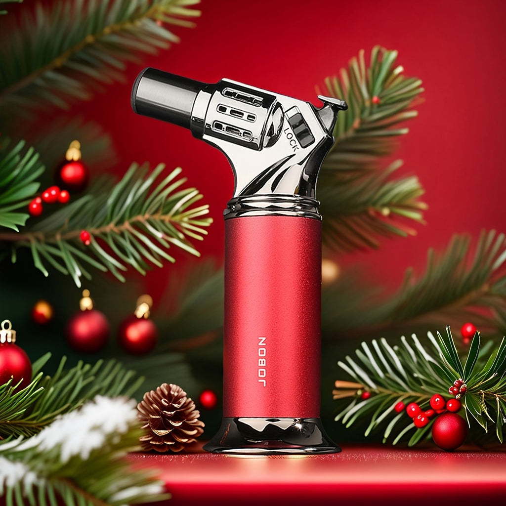 Red Jet Flame Torch Lighter, Wind-resistant Lighter, Refillable Butane Lighter, Electrician Soldering Tool, DIY Heat Tool, Campfire Lighter, 2‑Pack Lighter