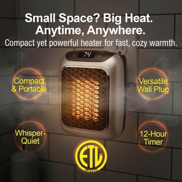 Wall Mounted Mini Electric Fan Heater Fast Heating Home Office AU Plug Green