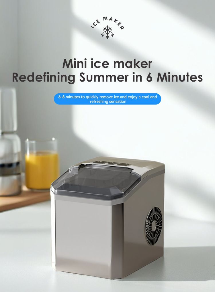 mini ice maker, household ice maker, portable ice maker, desktop ice maker, automatic ice maker, smart ice maker, bullet ice maker, dormitory ice maker, Australia, summer, small appliance, countertop ice machine - White - Size Australian Standard