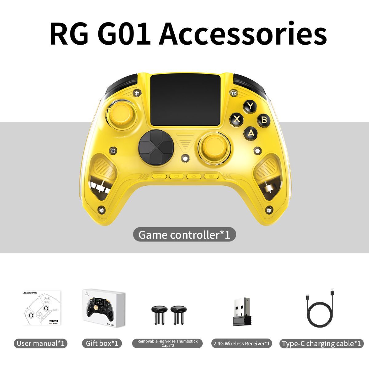 Smart Game Controller 2.5D HD Screen Purple Kirin Joystick Heart Rate - White - Size 1PCS