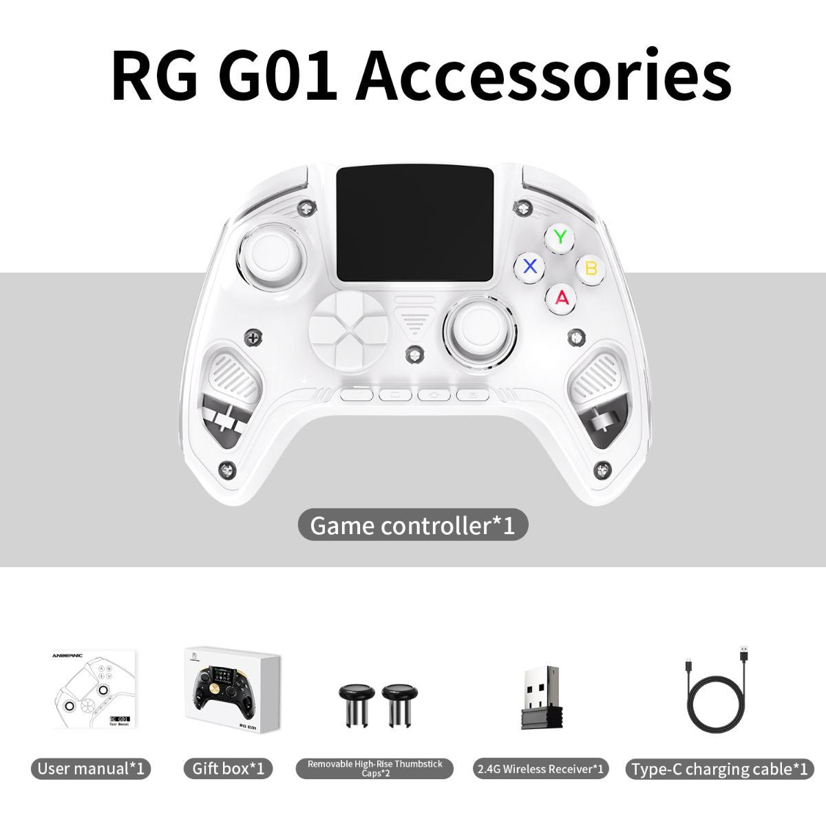Smart Game Controller 2.5D HD Screen Purple Kirin Joystick Heart Rate - Yellow - Size 1PCS