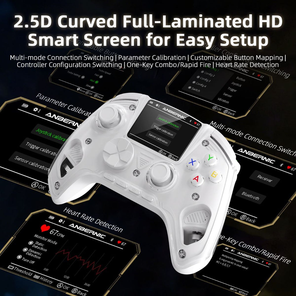 Smart Game Controller 2.5D HD Screen Purple Kirin Joystick Heart Rate - Yellow - Size 1PCS