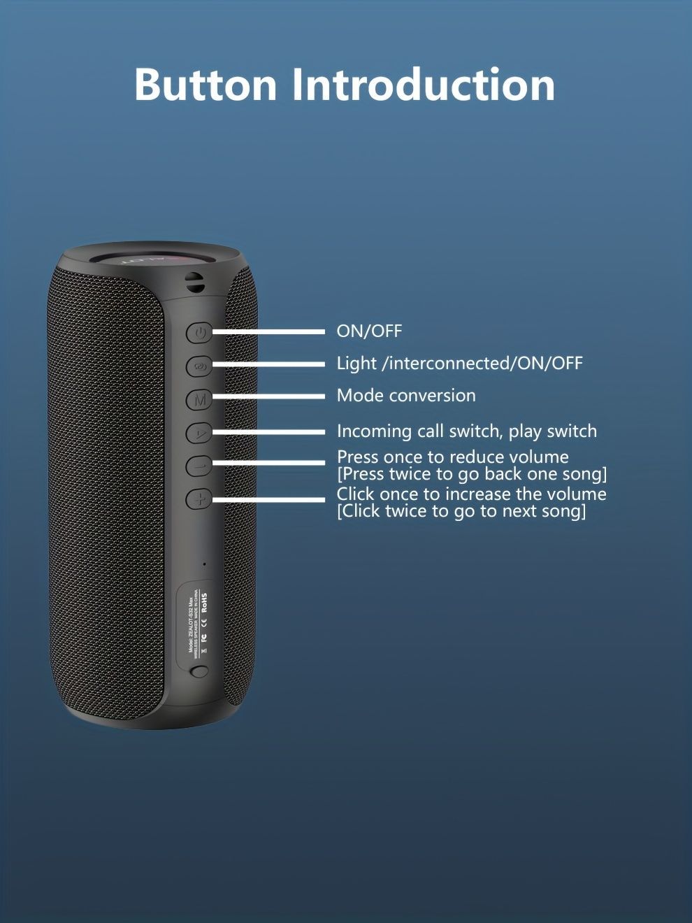 wireless bluetooth speaker, portable speaker, outdoor speaker, waterproof speaker, RGB light speaker, bass heavy speaker, camping speaker, beach speaker, Australia outdoor audio - Navy - Size IPX7