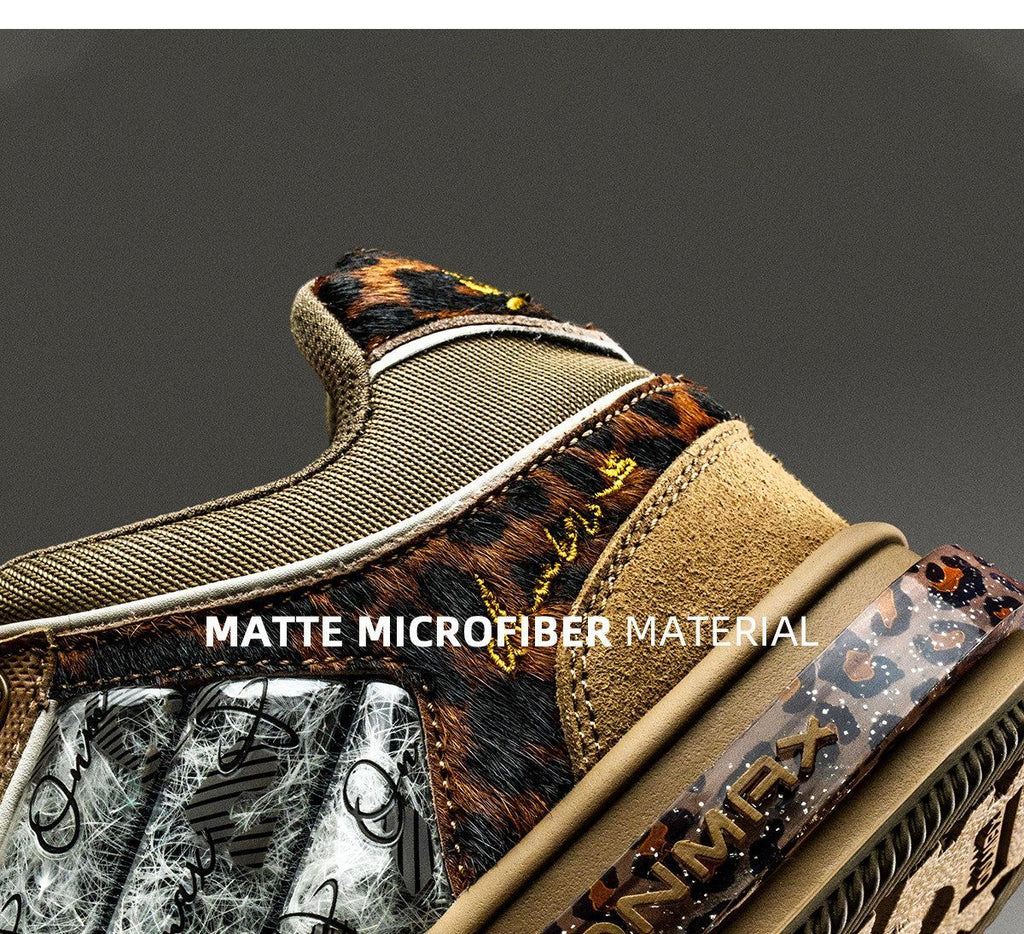 Leopard Print Sneakers Platform Chunky Shoes High-Top Casual Shoes Unisex - Leopard print brown - Size 6(AU6/EU39)