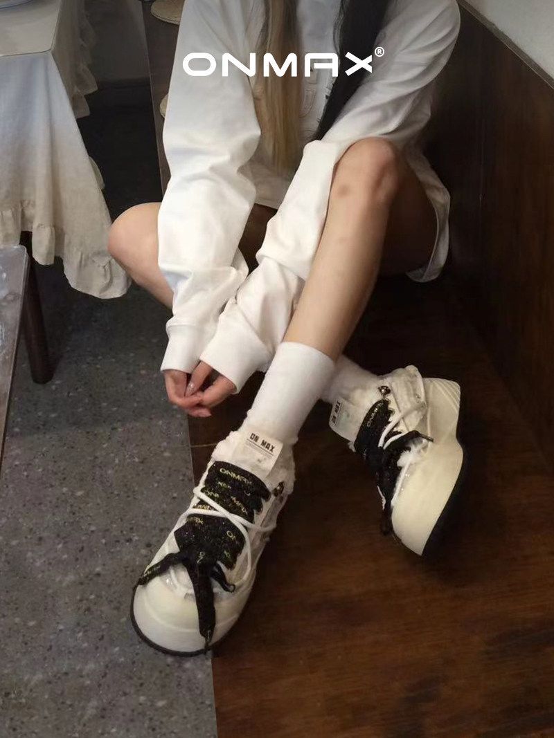 Camellia Platform Sneakers Chunky Canvas Shoes Unisex High-Top Sneakers Height - Camellia - Size 13(AU13/EU46)