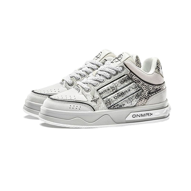 Men'S Casual Shoes Silver Snake Sneakers Board Shoes For Men Yinshe Shoes Urban - Silver - Size 11(AU11/EU44)