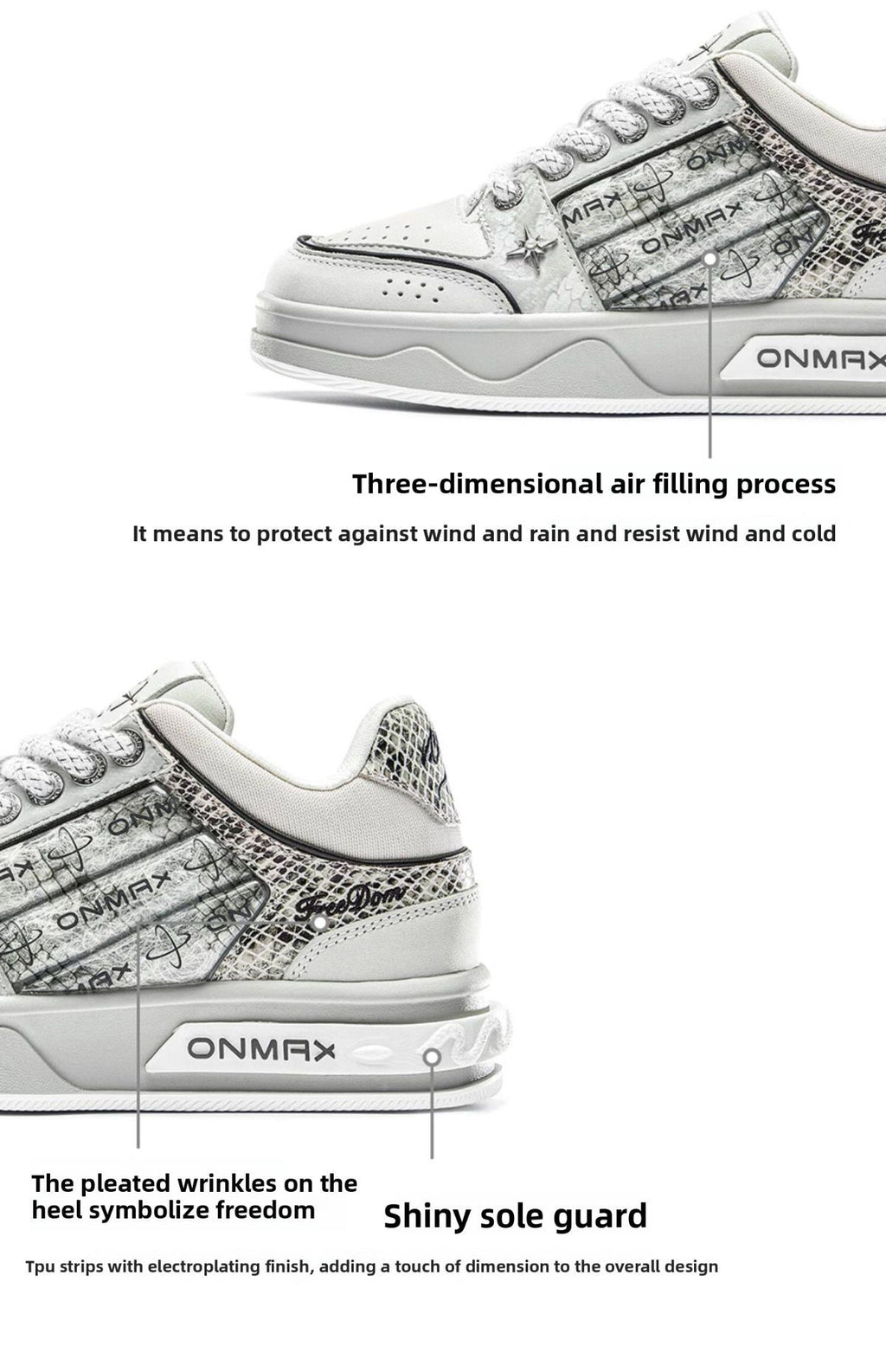 Men'S Casual Shoes Silver Snake Sneakers Board Shoes For Men Yinshe Shoes Urban - Silver - Size 12(AU12/EU45)