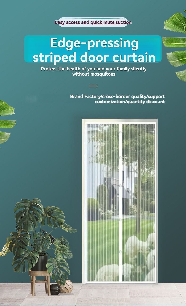 Magnetic Screen Door Self-Sealing Mesh Curtain Heavy-Duty Screen Door Insect - White - Size 100-210cm