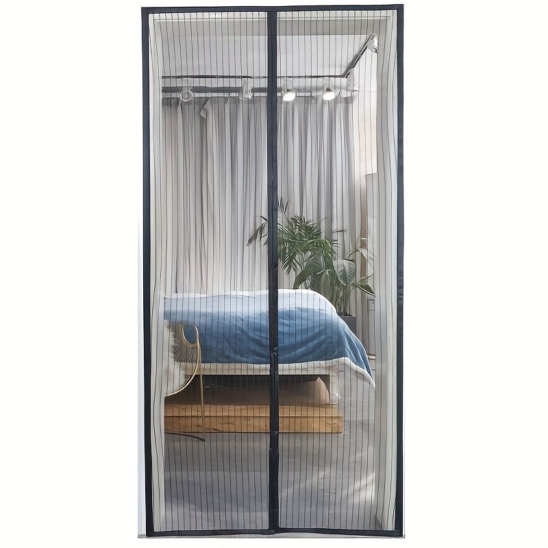 Magnetic Screen Door Self-Sealing Mesh Curtain Heavy-Duty Screen Door Insect - White - Size 120-210cm