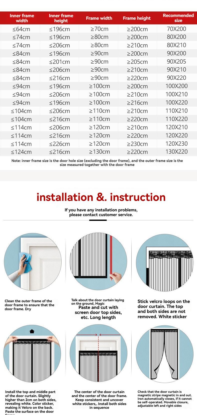 Magnetic Screen Door Self-Sealing Mesh Curtain Heavy-Duty Screen Door Insect - White - Size 140-240cm