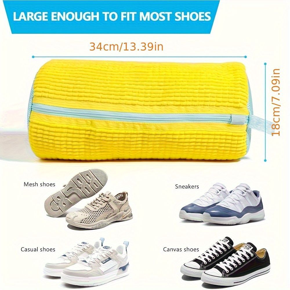 Shoe Washing Machine Bag Durable Shoe Bag Shoe Cleaning Accessory Sneakers - Yellow - Size 001