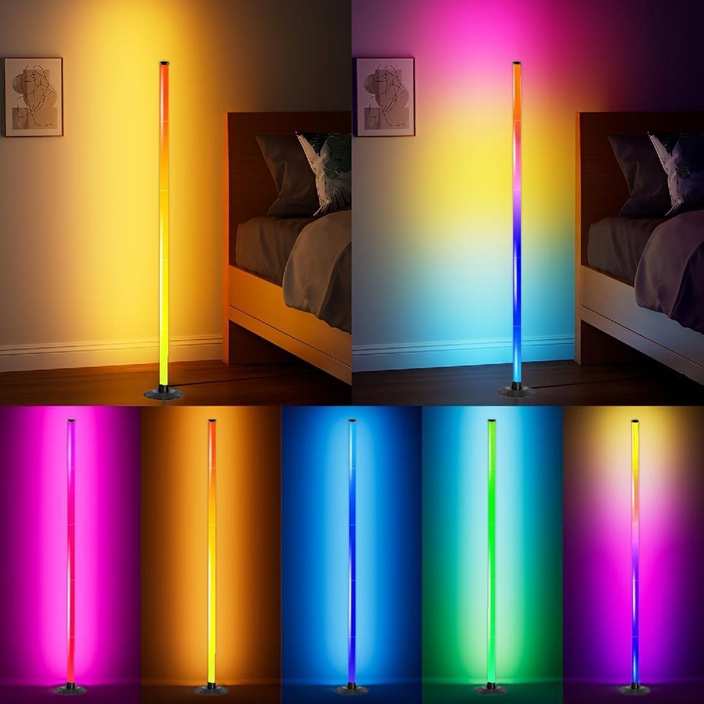 Smart LED Floor Lamp RGBICB Mood Light Ambient Light With Backlight - Rainbow - Size 01