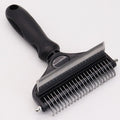 Pet Hair Remover Brush Double-Sided Pet Brush Pet Grooming Tool Dog Brush Cat - Black - Size Large -91 teeth