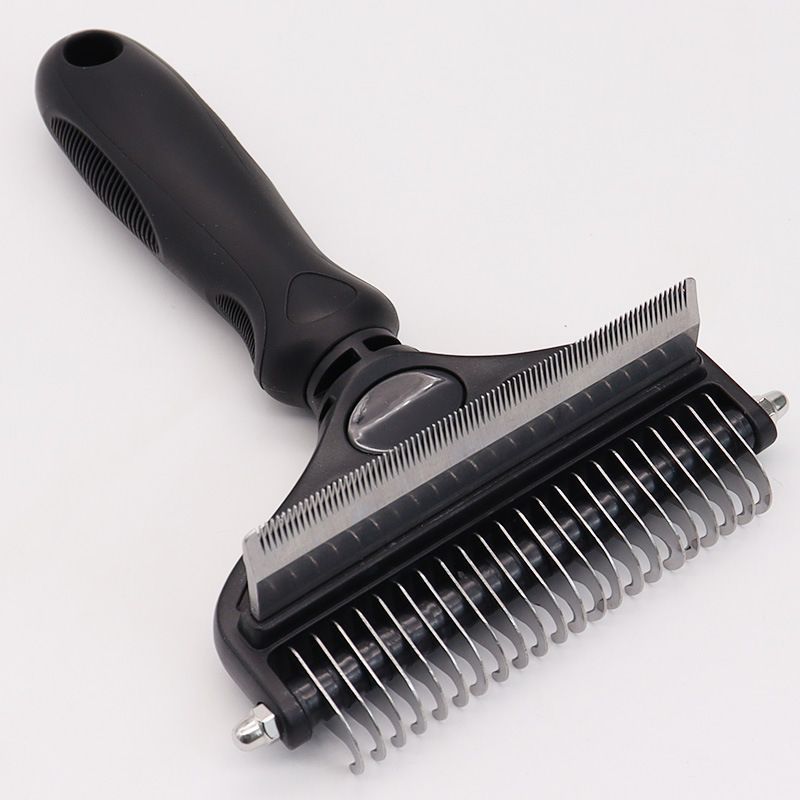 Pet Hair Remover Brush Double-Sided Pet Brush Pet Grooming Tool Dog Brush Cat - Black - Size Small size -fine teeth 67