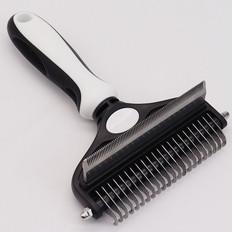 Pet Hair Remover Brush Double-Sided Pet Brush Pet Grooming Tool Dog Brush Cat - Blue - Size Small size -fine teeth 67
