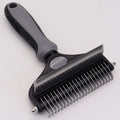 Pet Hair Remover Brush Double-Sided Pet Brush Pet Grooming Tool Dog Brush Cat - Gray - Size Large -91 teeth